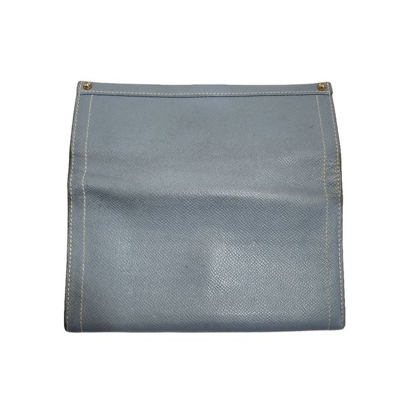 SALVATORE FERRAGAMO blue gancini leather long bifold wallet - Picture 3 of 10